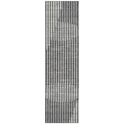 LOOMLAN Rugs Elowen Charcoal Washable Indoor-Outdoor Rug