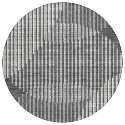LOOMLAN Rugs Elowen Charcoal Washable Indoor-Outdoor Rug