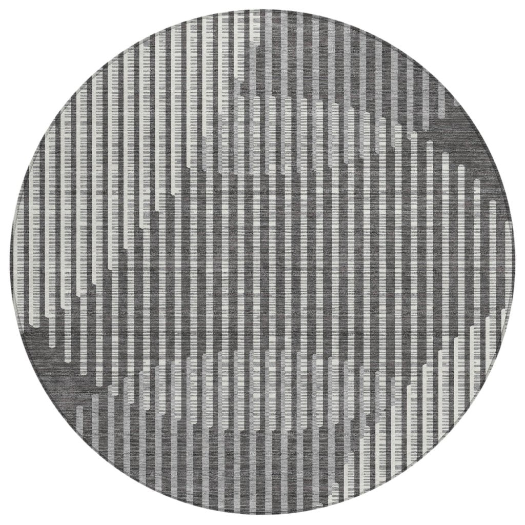 LOOMLAN Rugs Elowen Charcoal Washable Indoor-Outdoor Rug