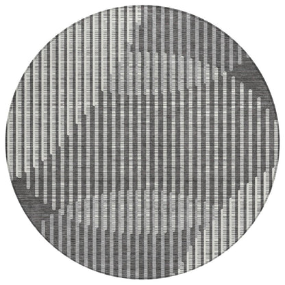 LOOMLAN Rugs Elowen Charcoal Washable Indoor-Outdoor Rug