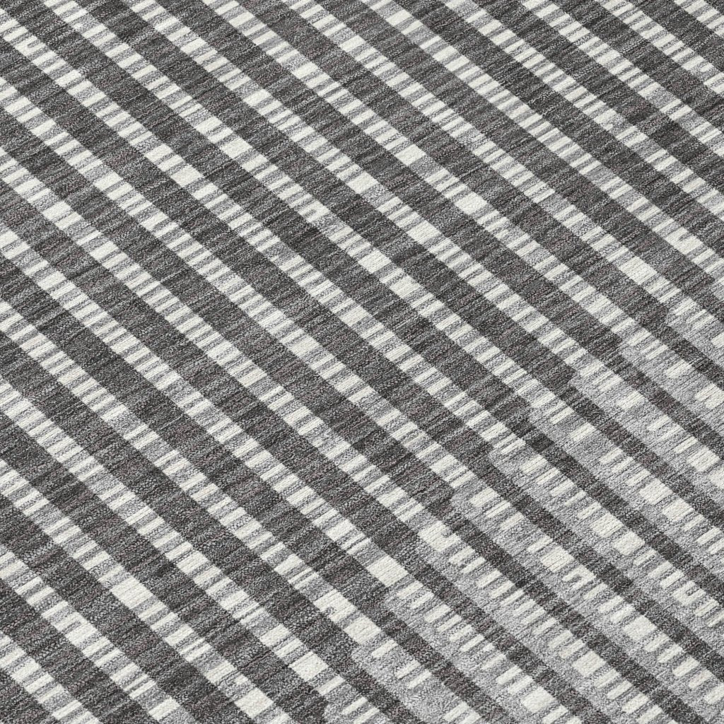 LOOMLAN Rugs Elowen Charcoal Washable Indoor-Outdoor Rug