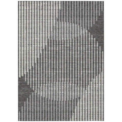 LOOMLAN Rugs Elowen Charcoal Washable Indoor-Outdoor Rug