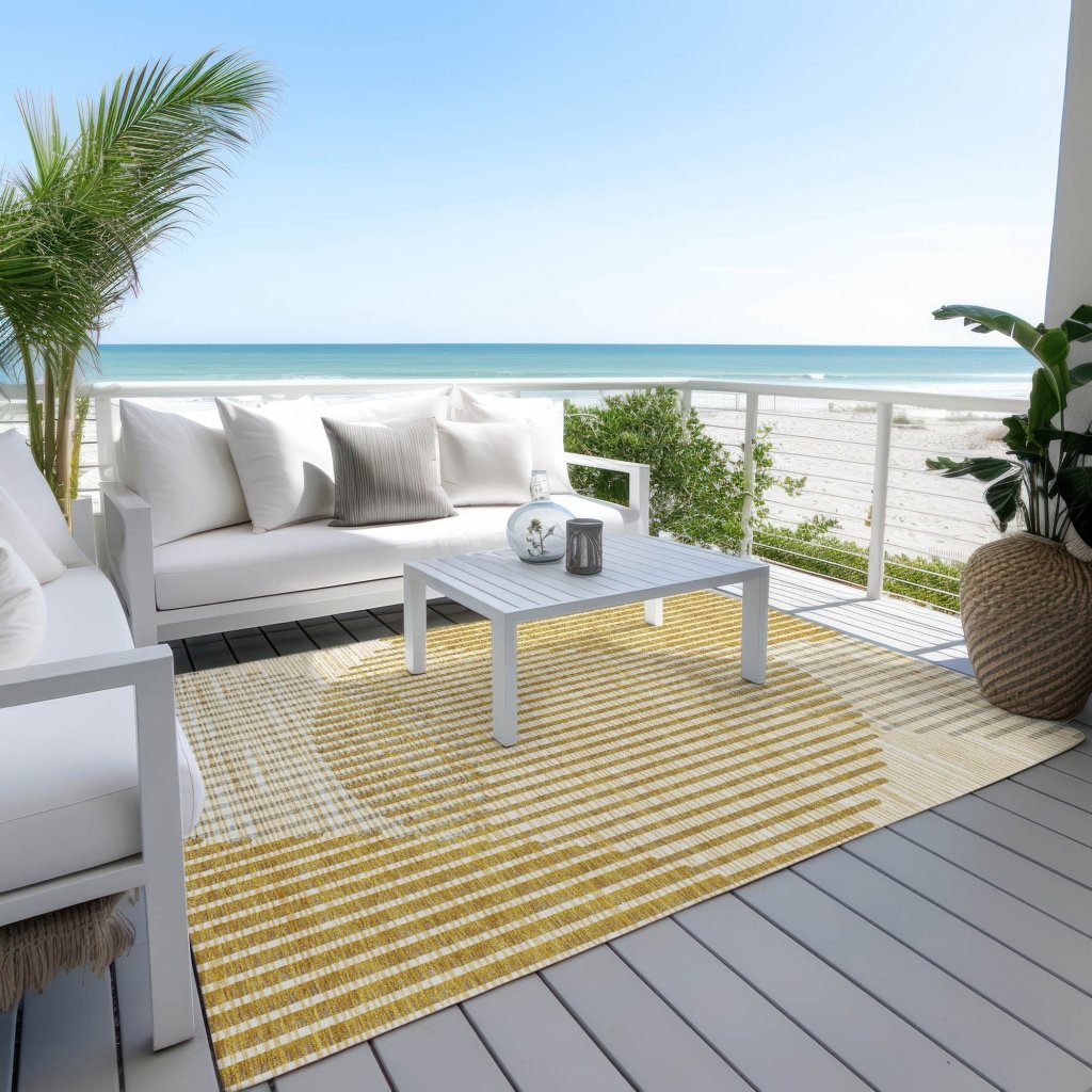 LOOMLAN Rugs Elowen Gold Washable Indoor-Outdoor Rug
