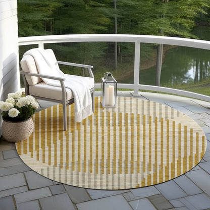 LOOMLAN Rugs Elowen Gold Washable Indoor-Outdoor Rug