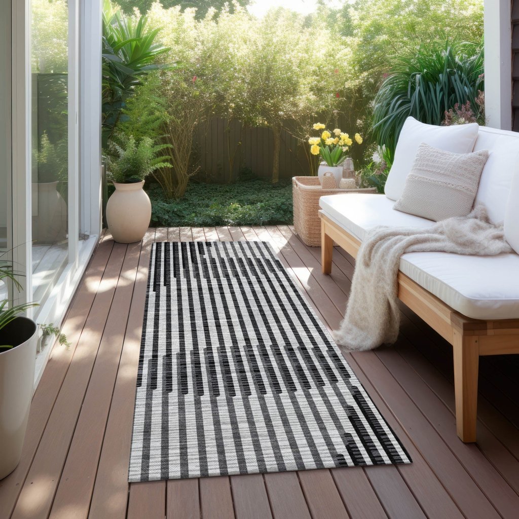 LOOMLAN Rugs Elowen Gray Washable Indoor-Outdoor Rug