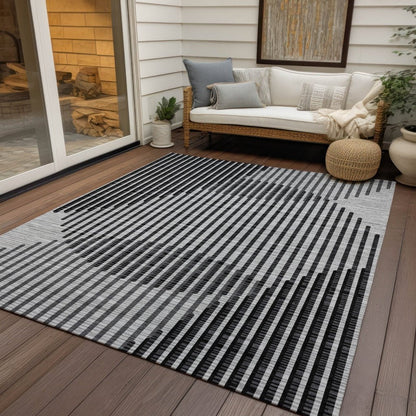 LOOMLAN Rugs Elowen Gray Washable Indoor-Outdoor Rug