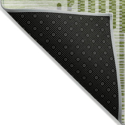 LOOMLAN Rugs Elowen Green Washable Indoor-Outdoor Rug