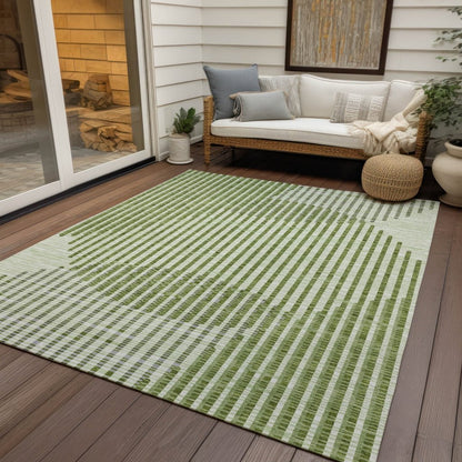 LOOMLAN Rugs Elowen Green Washable Indoor-Outdoor Rug