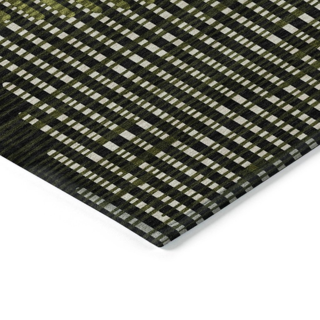 LOOMLAN Rugs Elowen Olive Washable Indoor-Outdoor Rug