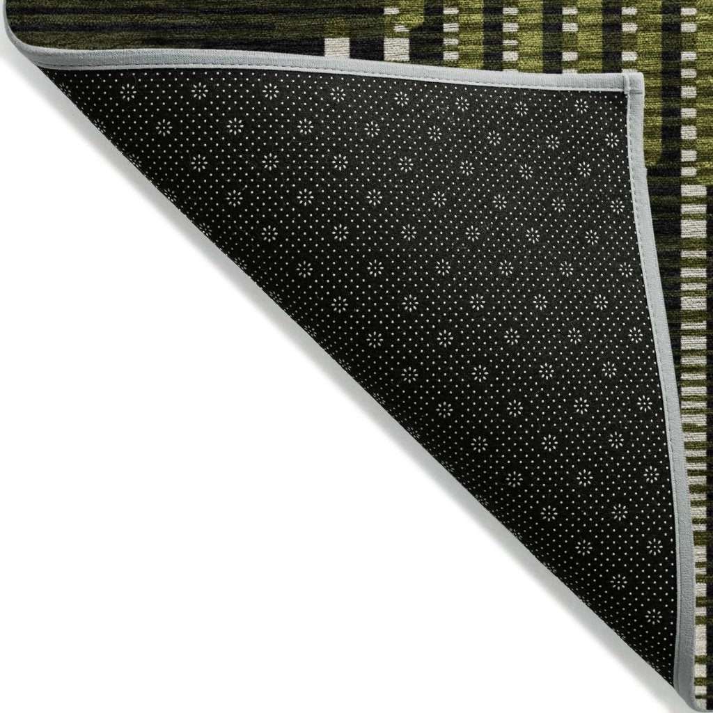LOOMLAN Rugs Elowen Olive Washable Indoor-Outdoor Rug