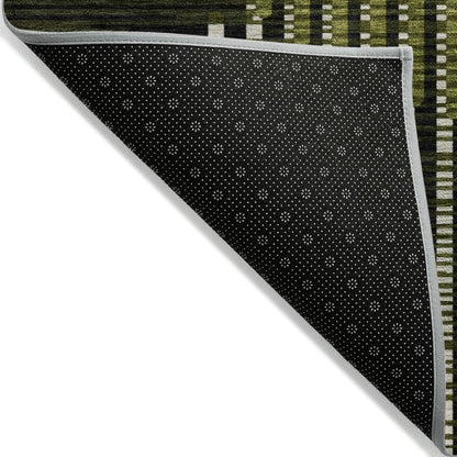 LOOMLAN Rugs Elowen Olive Washable Indoor-Outdoor Rug