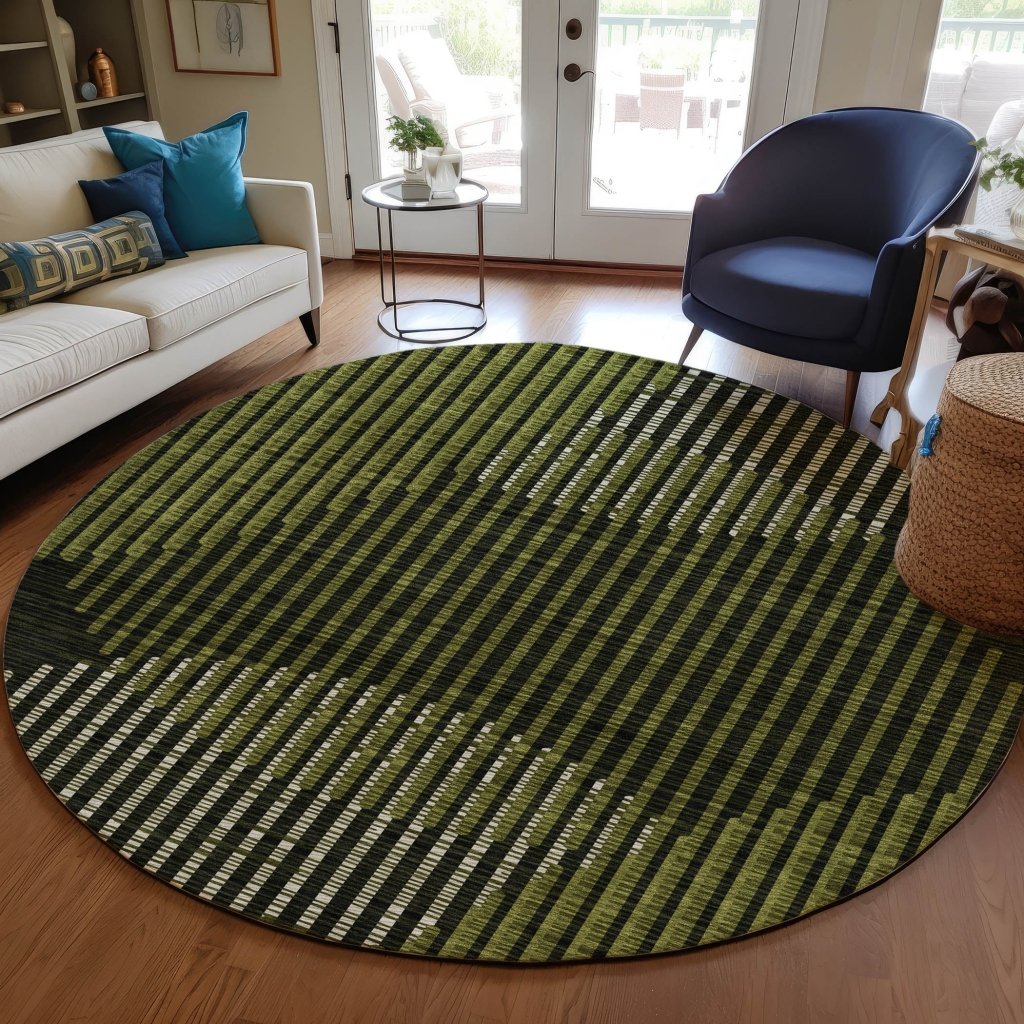 LOOMLAN Rugs Elowen Olive Washable Indoor-Outdoor Rug