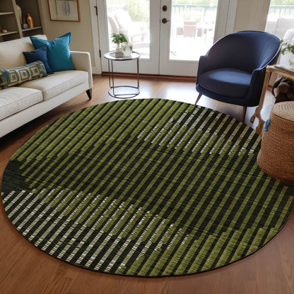 LOOMLAN Rugs Elowen Olive Washable Indoor-Outdoor Rug