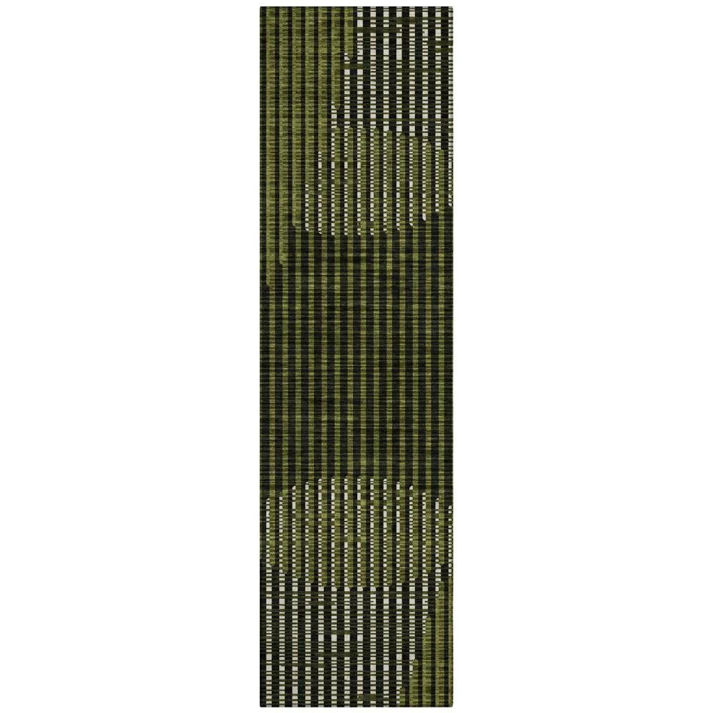 LOOMLAN Rugs Elowen Olive Washable Indoor-Outdoor Rug