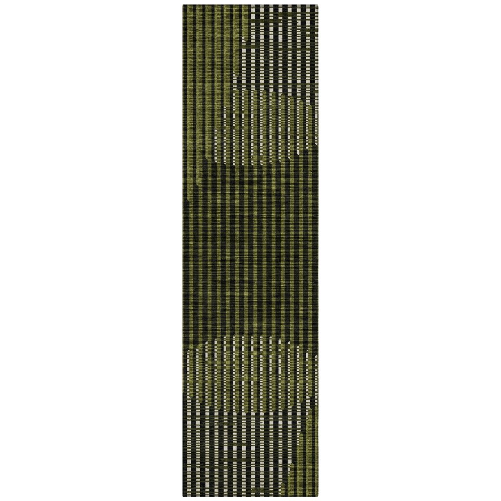 LOOMLAN Rugs Elowen Olive Washable Indoor-Outdoor Rug