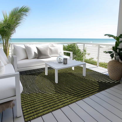 LOOMLAN Rugs Elowen Olive Washable Indoor-Outdoor Rug