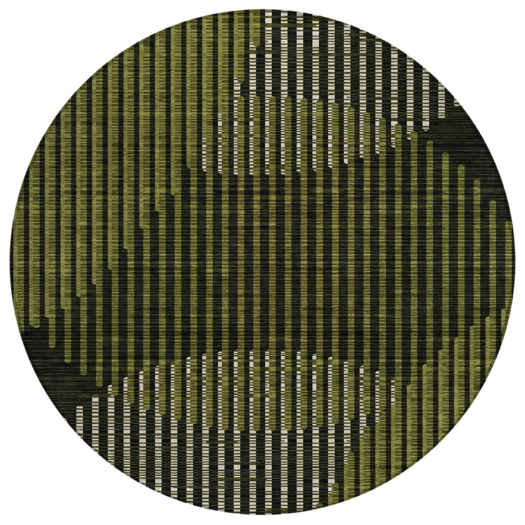 LOOMLAN Rugs Elowen Olive Washable Indoor-Outdoor Rug