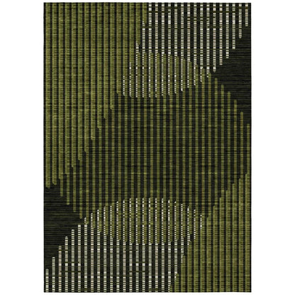 LOOMLAN Rugs Elowen Olive Washable Indoor-Outdoor Rug