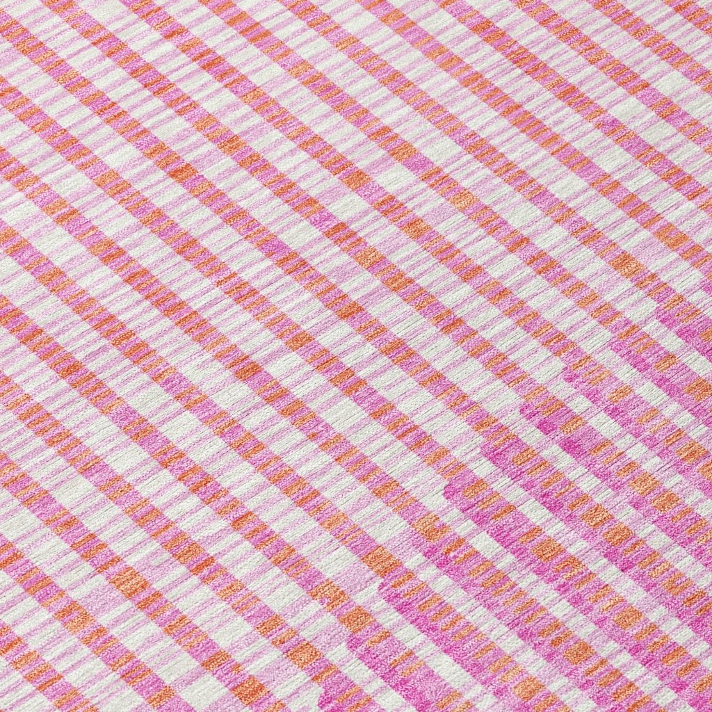 LOOMLAN Rugs Elowen Pink Washable Indoor-Outdoor Rug
