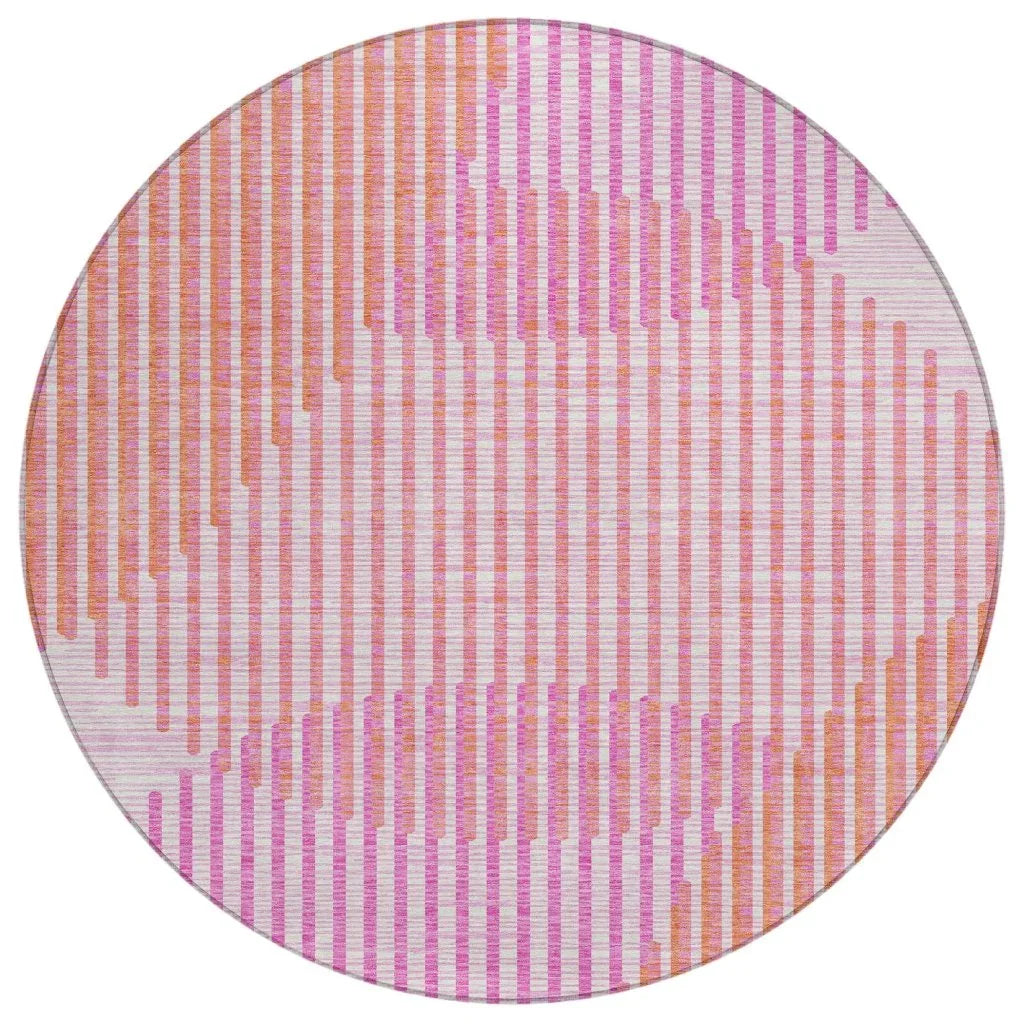 LOOMLAN Rugs Elowen Pink Washable Indoor-Outdoor Rug