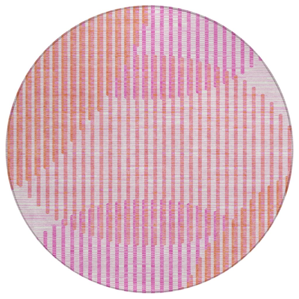 LOOMLAN Rugs Elowen Pink Washable Indoor-Outdoor Rug