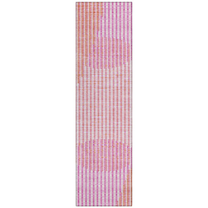 LOOMLAN Rugs Elowen Pink Washable Indoor-Outdoor Rug