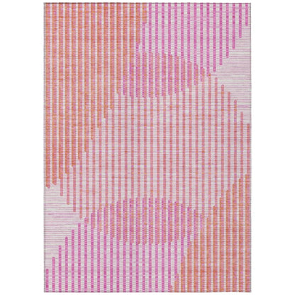LOOMLAN Rugs Elowen Pink Washable Indoor-Outdoor Rug