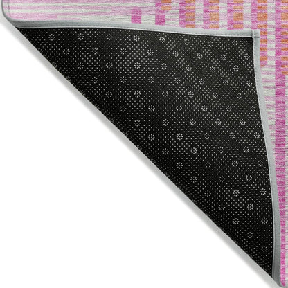 LOOMLAN Rugs Elowen Pink Washable Indoor-Outdoor Rug