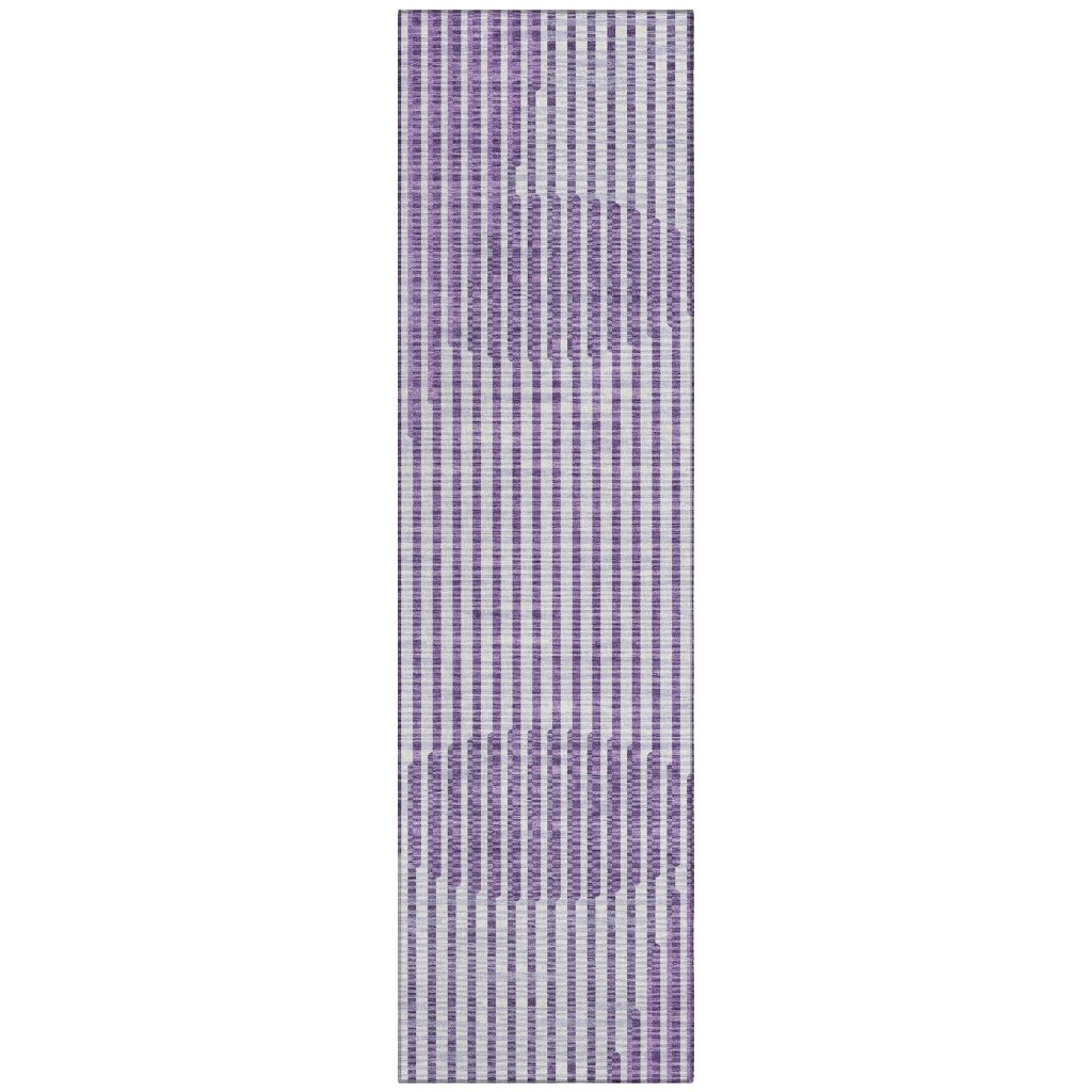 LOOMLAN Rugs Elowen Purple Washable Indoor-Outdoor Rug