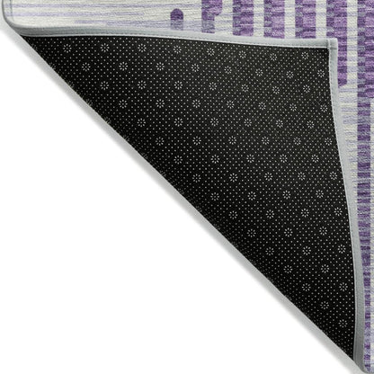 LOOMLAN Rugs Elowen Purple Washable Indoor-Outdoor Rug