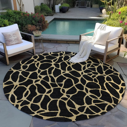 LOOMLAN Rugs Elowira Black Washable Indoor-Outdoor Rug