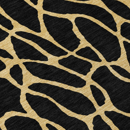LOOMLAN Rugs Elowira Black Washable Indoor-Outdoor Rug