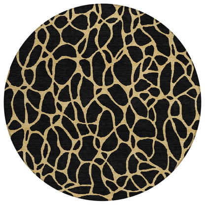 LOOMLAN Rugs Elowira Black Washable Indoor-Outdoor Rug