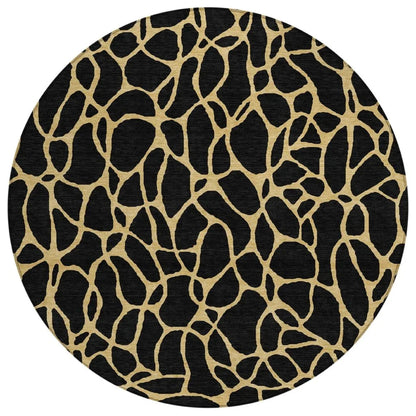 LOOMLAN Rugs Elowira Black Washable Indoor-Outdoor Rug