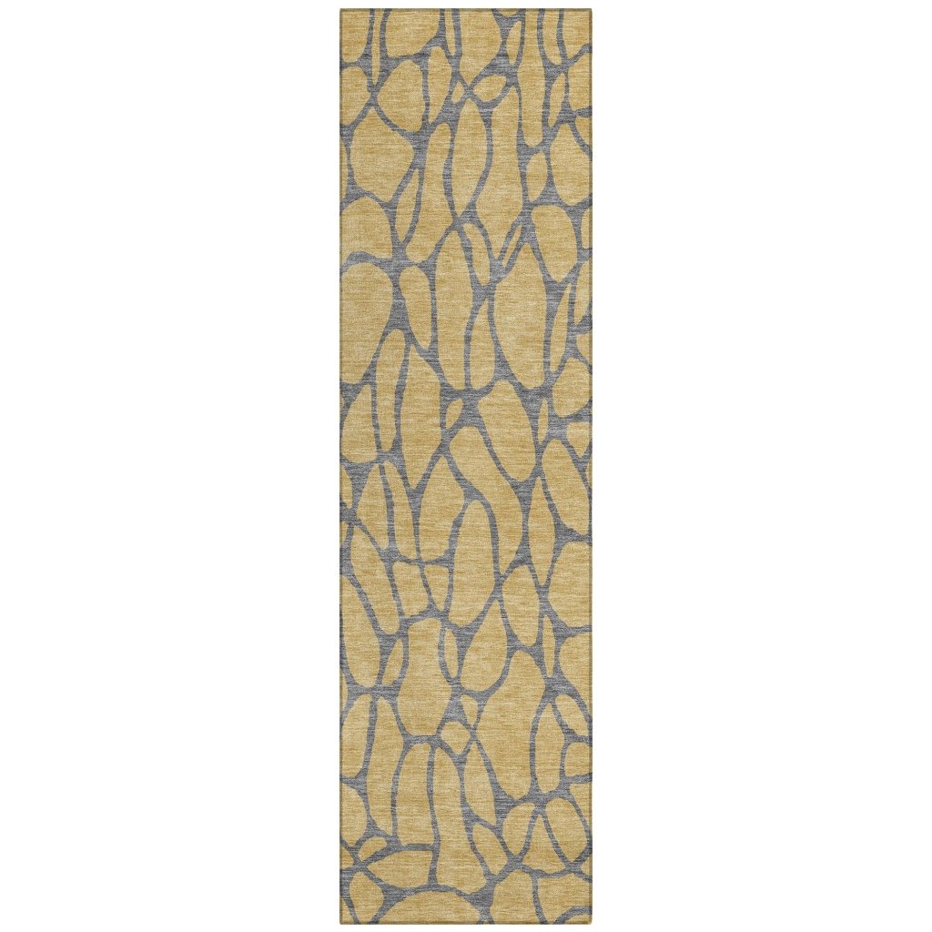 LOOMLAN Rugs Elowira Gold Washable Indoor-Outdoor Rug