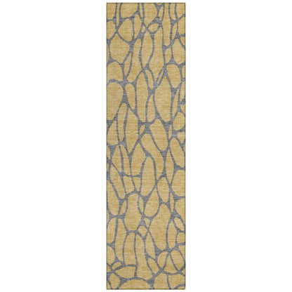 LOOMLAN Rugs Elowira Gold Washable Indoor-Outdoor Rug