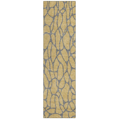 LOOMLAN Rugs Elowira Gold Washable Indoor-Outdoor Rug