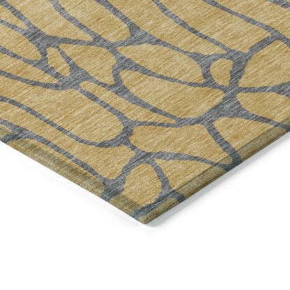 LOOMLAN Rugs Elowira Gold Washable Indoor-Outdoor Rug