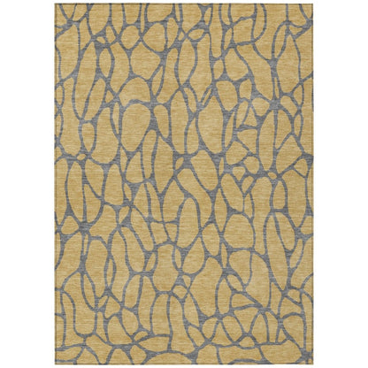 LOOMLAN Rugs Elowira Gold Washable Indoor-Outdoor Rug