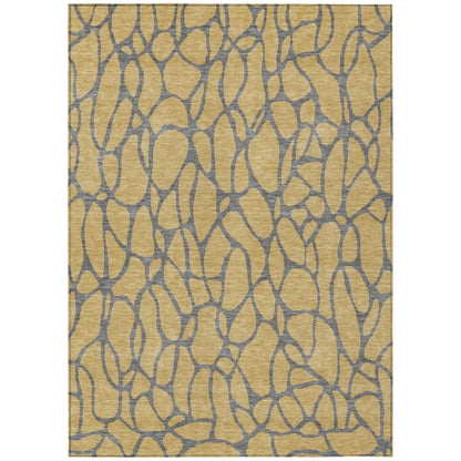 LOOMLAN Rugs Elowira Gold Washable Indoor-Outdoor Rug