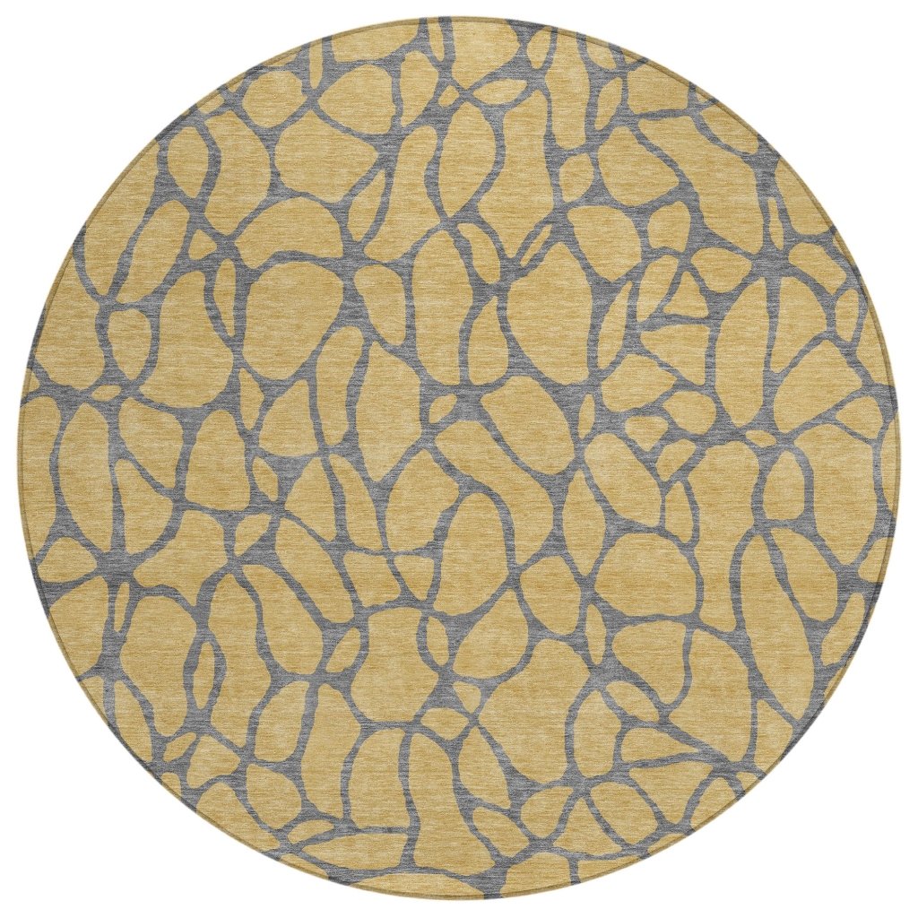 LOOMLAN Rugs Elowira Gold Washable Indoor-Outdoor Rug