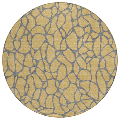 LOOMLAN Rugs Elowira Gold Washable Indoor-Outdoor Rug