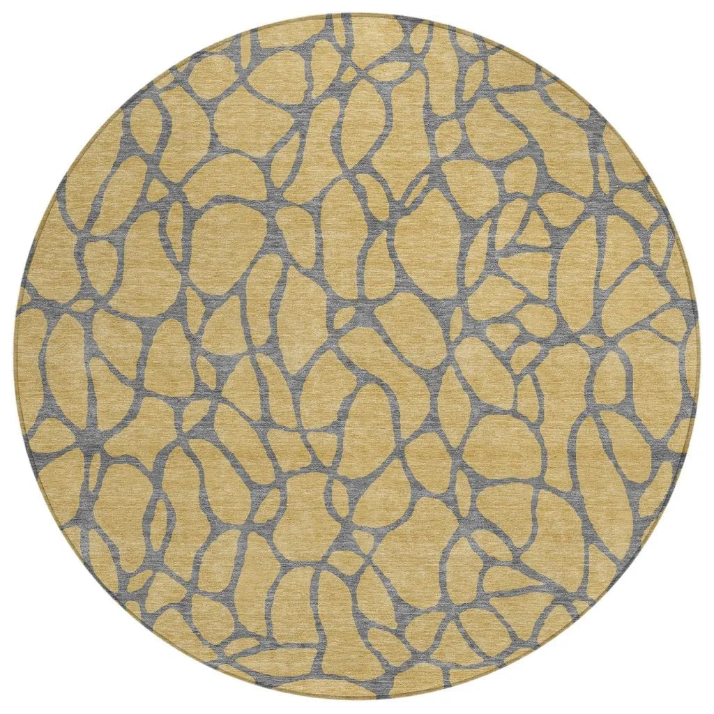 LOOMLAN Rugs Elowira Gold Washable Indoor-Outdoor Rug