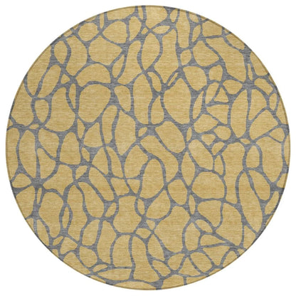 LOOMLAN Rugs Elowira Gold Washable Indoor-Outdoor Rug