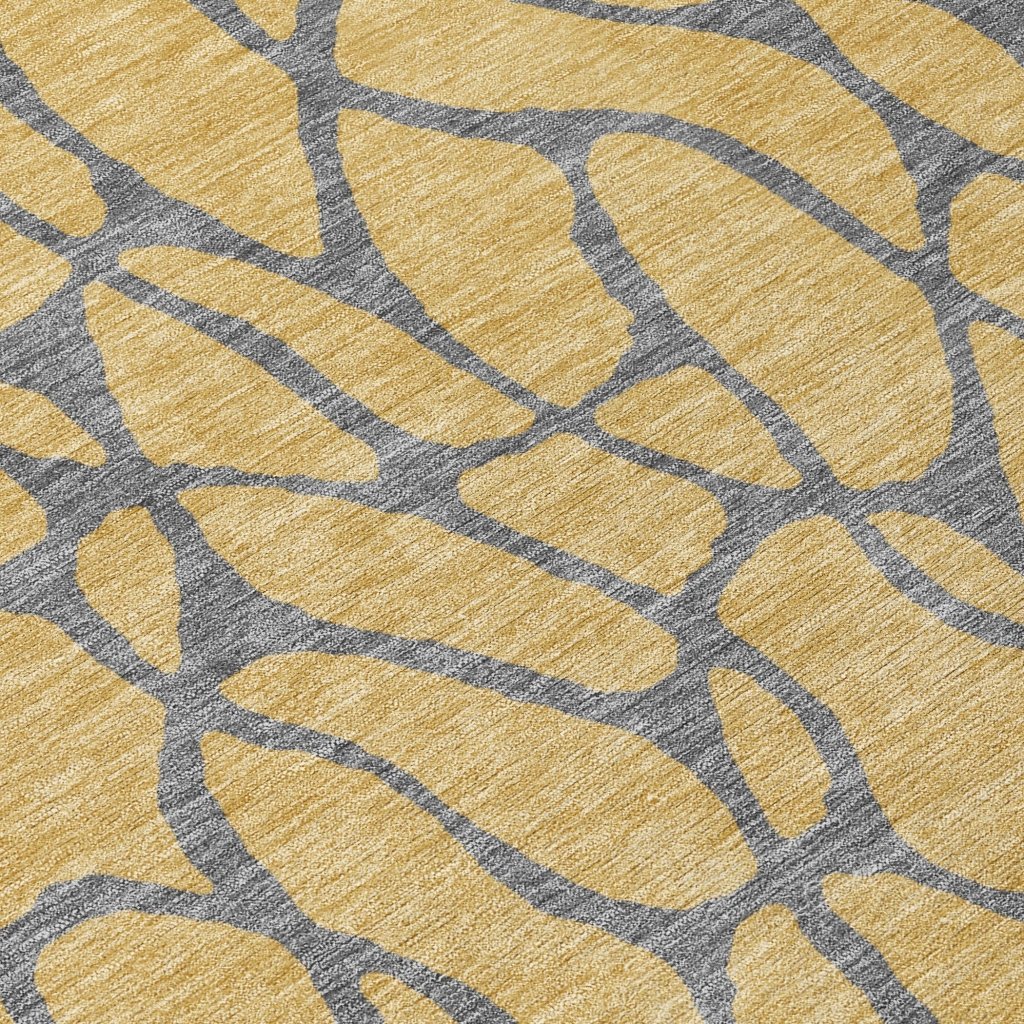 LOOMLAN Rugs Elowira Gold Washable Indoor-Outdoor Rug