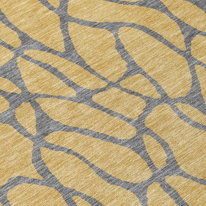 LOOMLAN Rugs Elowira Gold Washable Indoor-Outdoor Rug