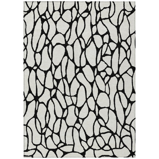 LOOMLAN Rugs Elowira Ivory Washable Indoor-Outdoor Rug