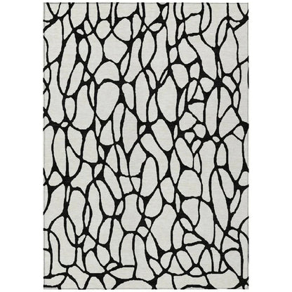 LOOMLAN Rugs Elowira Ivory Washable Indoor-Outdoor Rug