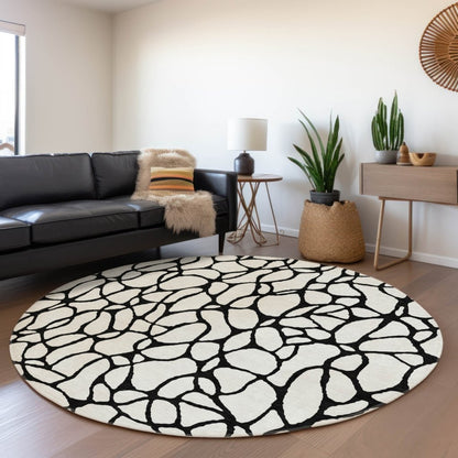 LOOMLAN Rugs Elowira Ivory Washable Indoor-Outdoor Rug