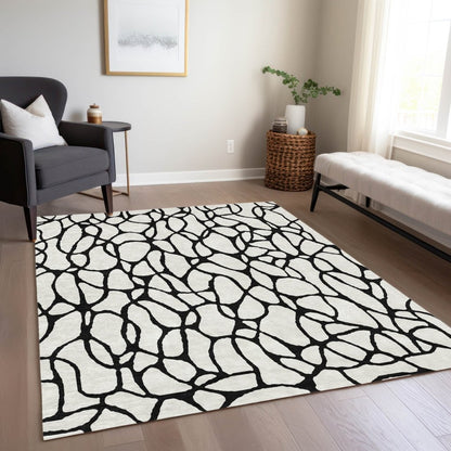 LOOMLAN Rugs Elowira Ivory Washable Indoor-Outdoor Rug